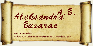 Aleksandra Busarac vizit kartica
